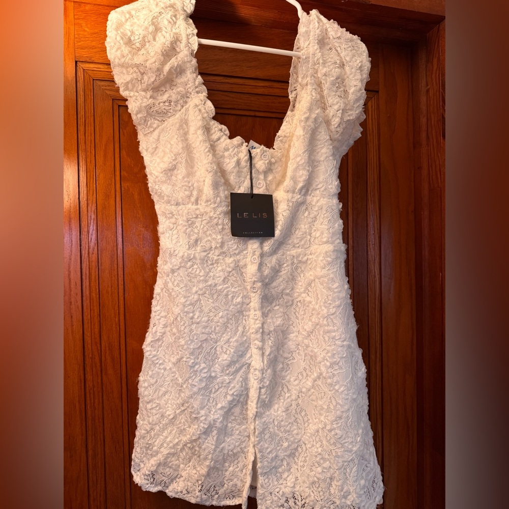 White bachelorette button up dress